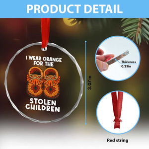 I Wear Orange For Every Stolen American Native Child Crystal Glass Ornament Orange Day - Print Your Wear