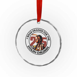 I Wear Orange For The 215 Stolen Children Crystal Glass Ornament Indigenous Girl Orange Shirt Day TS02 Print Your Wear
