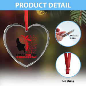 I Wear Red For World AIDS Day Heart Crystal Glass Ornament HIV Awareness Dragonfly Support Gift TS12 Print Your Wear