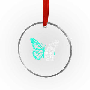 I Wear Teal For Sexual Assault Awareness Crystal Glass Ornament TS14 Print Your Wear