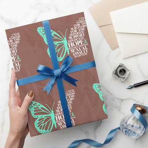 I Wear Teal For Sexual Assault Awareness Wrapping Paper Roll TS14 Mocha Print Your Wear