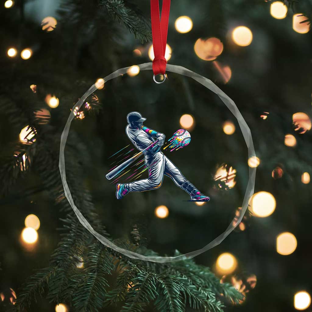 Ice Cream Baseball Player Dripping Game Day Crystal Glass Ornament TS11 Print Your Wear