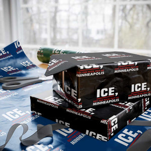 Ice Get The F Out of Minneapolis Wrapping Paper Roll Red and White Statement Justice and Resistance Protest TS02 Black Print Your Wear