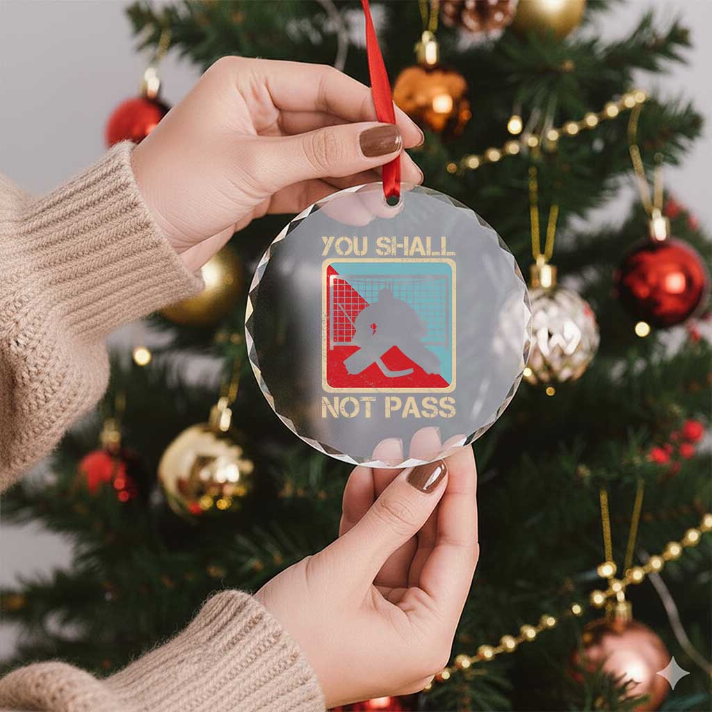 Ice Hockey Goalie Vintage Retro Gift Crystal Glass Ornament You Shall Not Pass TS12 Print Your Wear