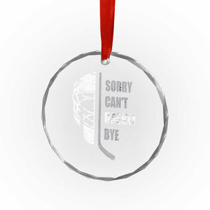 Ice Hockey Player Crystal Glass Ornament Retro Sorry Cant Hockey Bye - Print Your Wear