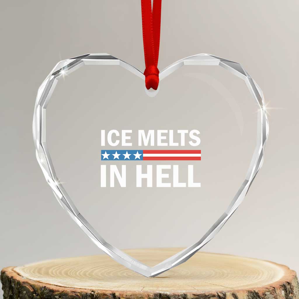 Ice Melts In Hell Heart Crystal Glass Ornament Activist Statement Quote TS14 Transparent Glass 3'' Heart Print Your Wear