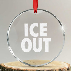 Ice Out Crystal Glass Ornament Abolish Ice Protest Statement TS11 Transparent Glass 3'' Circle Print Your Wear