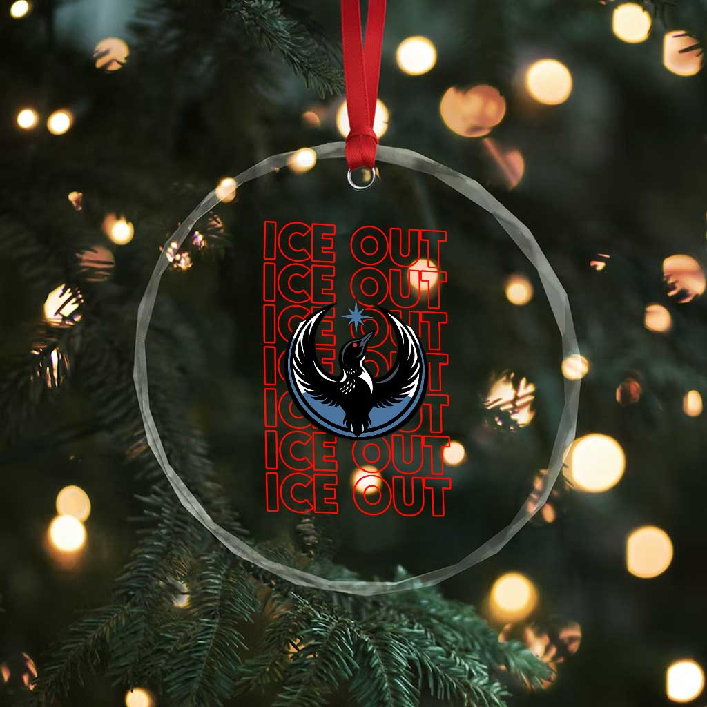 ICE Out Crystal Glass Ornament Minneapolis Resist Anti ICE Immigration Protest TS14 Print Your Wear