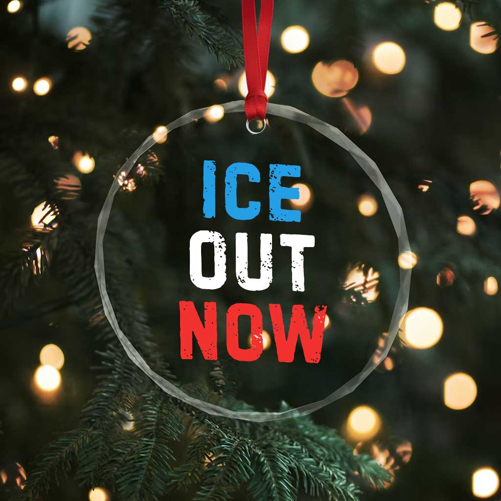 Ice Out Crystal Glass Ornament Minneapolis Resist ICE Immigration Rights Protest TS14 Print Your Wear