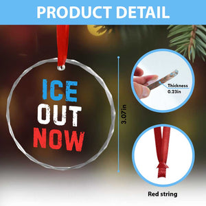 Ice Out Crystal Glass Ornament Minneapolis Resist ICE Immigration Rights Protest TS14 Print Your Wear