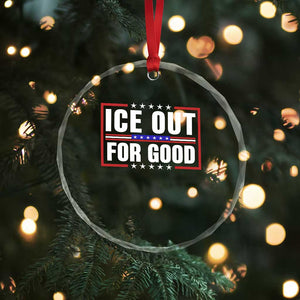Ice Out For Good Patriotic Protest Crystal Glass Ornament Justice Resistance Red White and Blue TS02 Print Your Wear