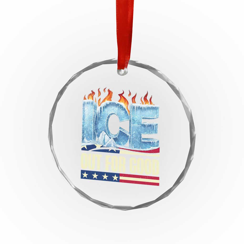 Ice Out For Good Patriotic Protest Crystal Glass Ornament Patriotic Burn Ice Justice Political Resistance TS02 Print Your Wear