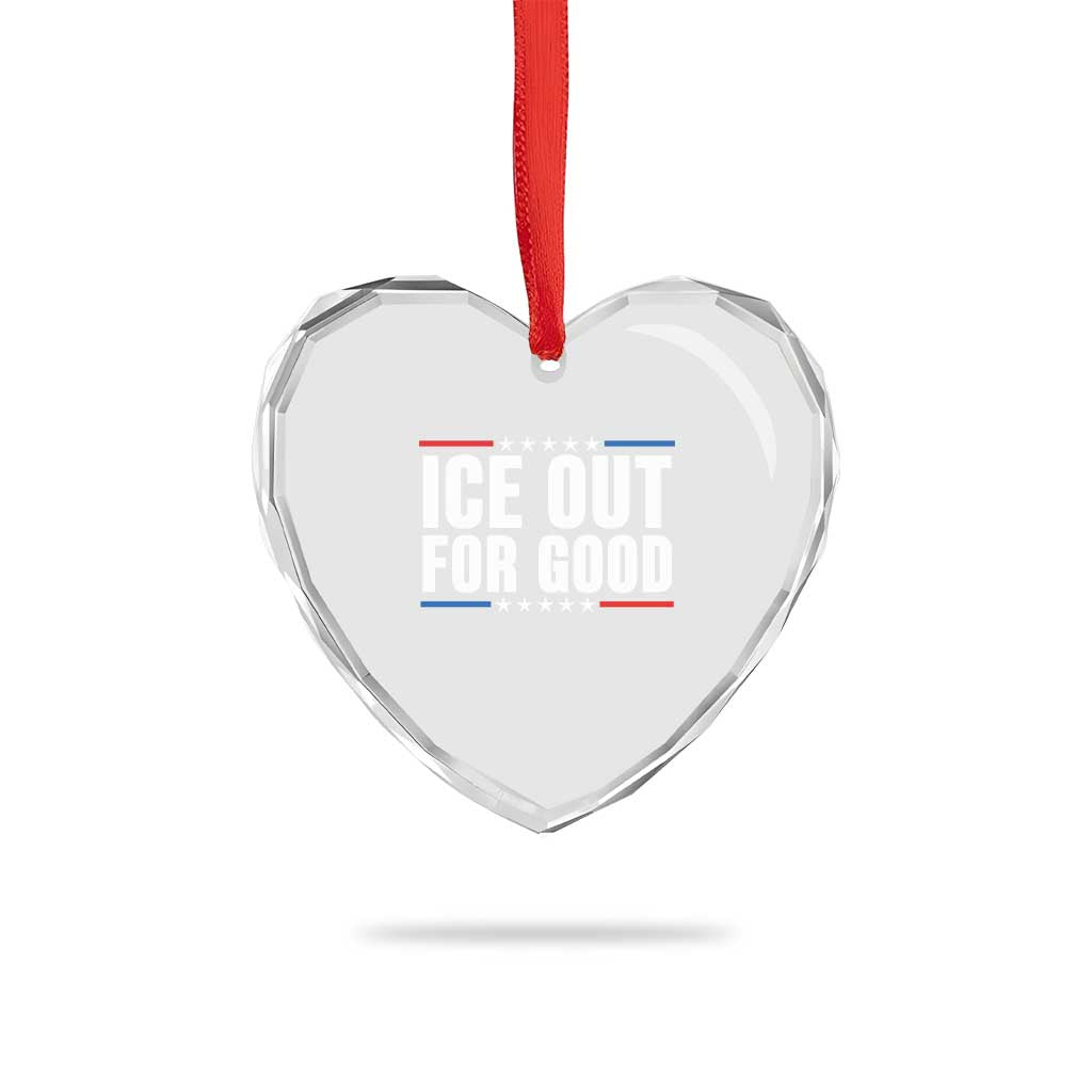 Ice Out For Good Patriotic Protest Heart Crystal Glass Ornament Justice Political Resistance TS02 Print Your Wear