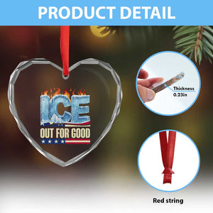 Ice Out For Good Patriotic Protest Heart Crystal Glass Ornament Patriotic Burn Ice Justice Political Resistance TS02 Print Your Wear