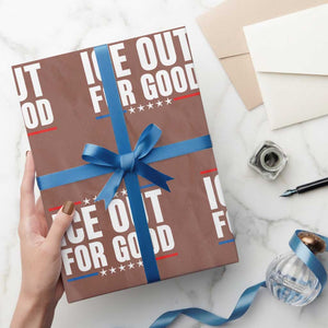 Ice Out For Good Patriotic Protest Wrapping Paper Roll Justice Political Resistance TS02 Mocha Print Your Wear