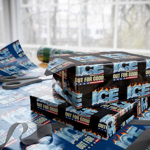 Ice Out For Good Patriotic Protest Wrapping Paper Roll Patriotic Burn Ice Justice Political Resistance TS02 Black Print Your Wear