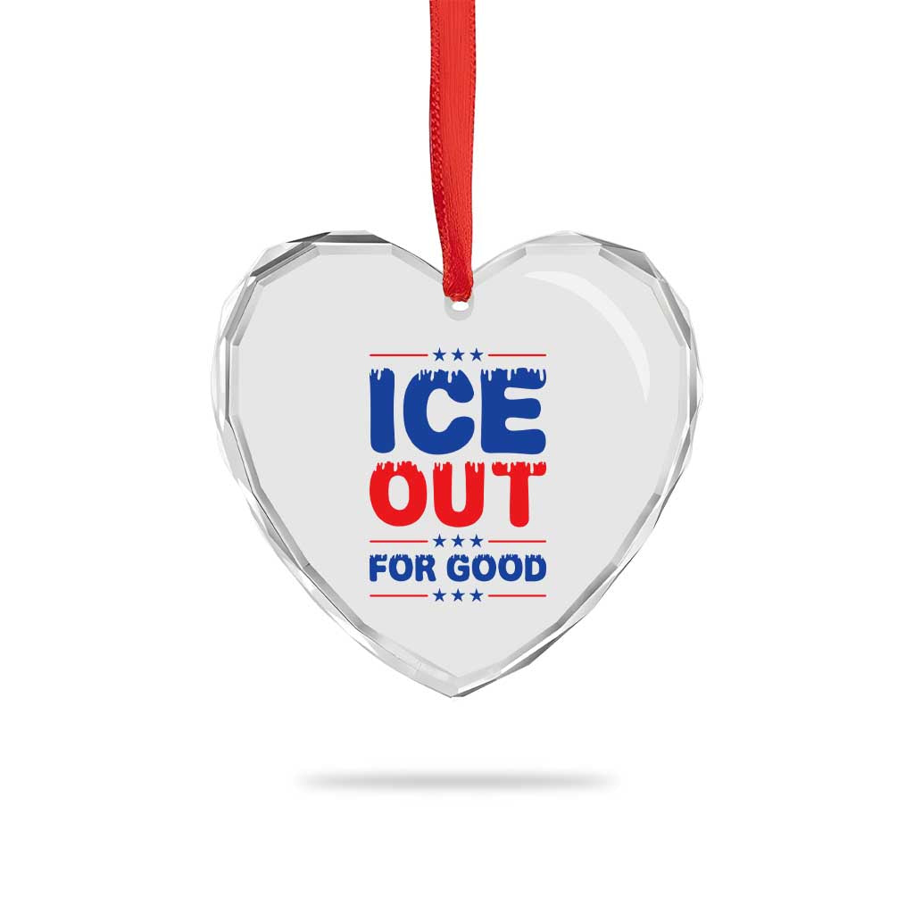 Ice Out For Good Protest Heart Crystal Glass Ornament Justice Against Ice Political Resistance TS02 Print Your Wear