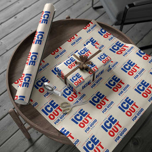 Ice Out For Good Protest Wrapping Paper Roll Justice Against Ice Political Resistance TS02 Beige Print Your Wear