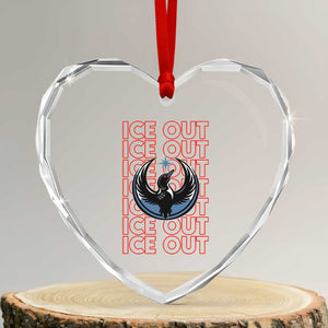 ICE Out Heart Crystal Glass Ornament Minneapolis Resist Anti ICE Immigration Protest TS14 Transparent Glass 3'' Heart Print Your Wear