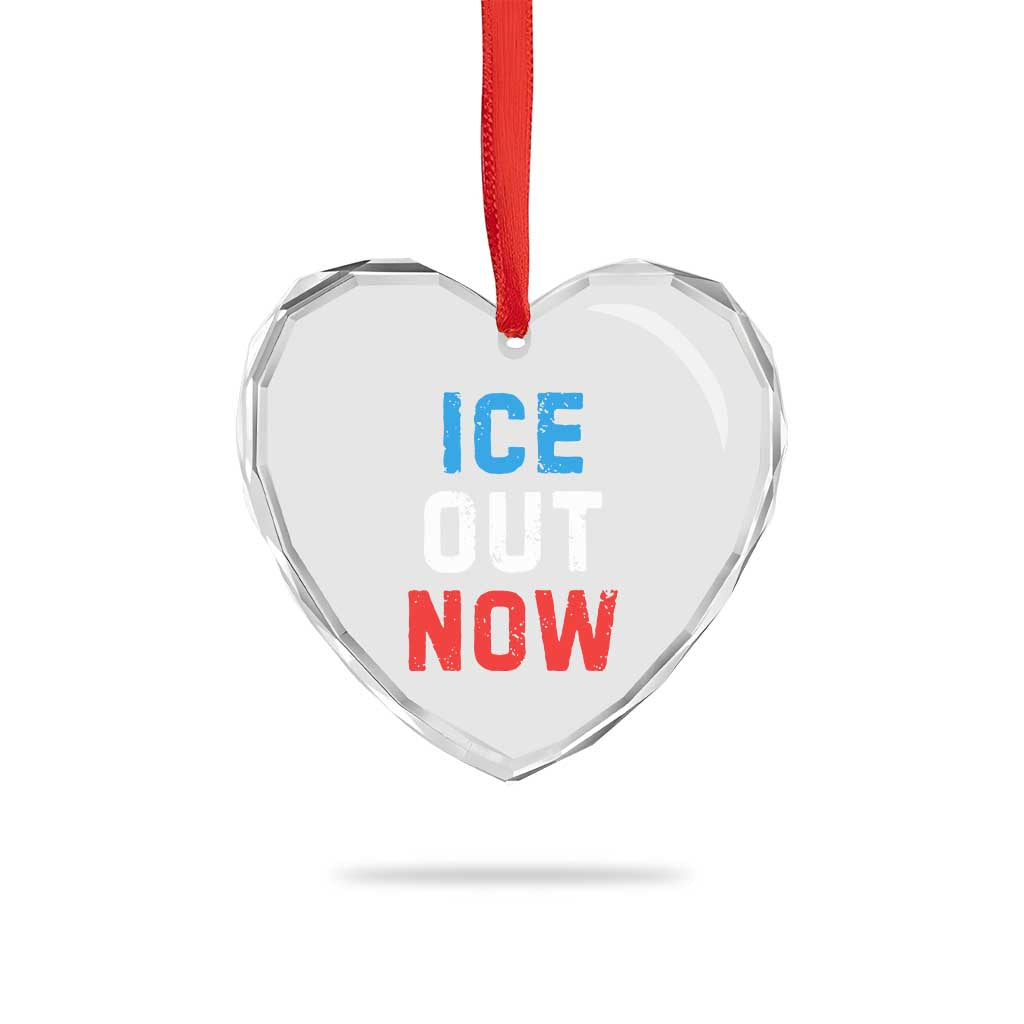 Ice Out Heart Crystal Glass Ornament Minneapolis Resist ICE Immigration Rights Protest TS14 Print Your Wear