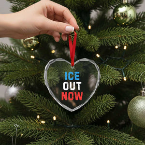 Ice Out Heart Crystal Glass Ornament Minneapolis Resist ICE Immigration Rights Protest TS14 Print Your Wear