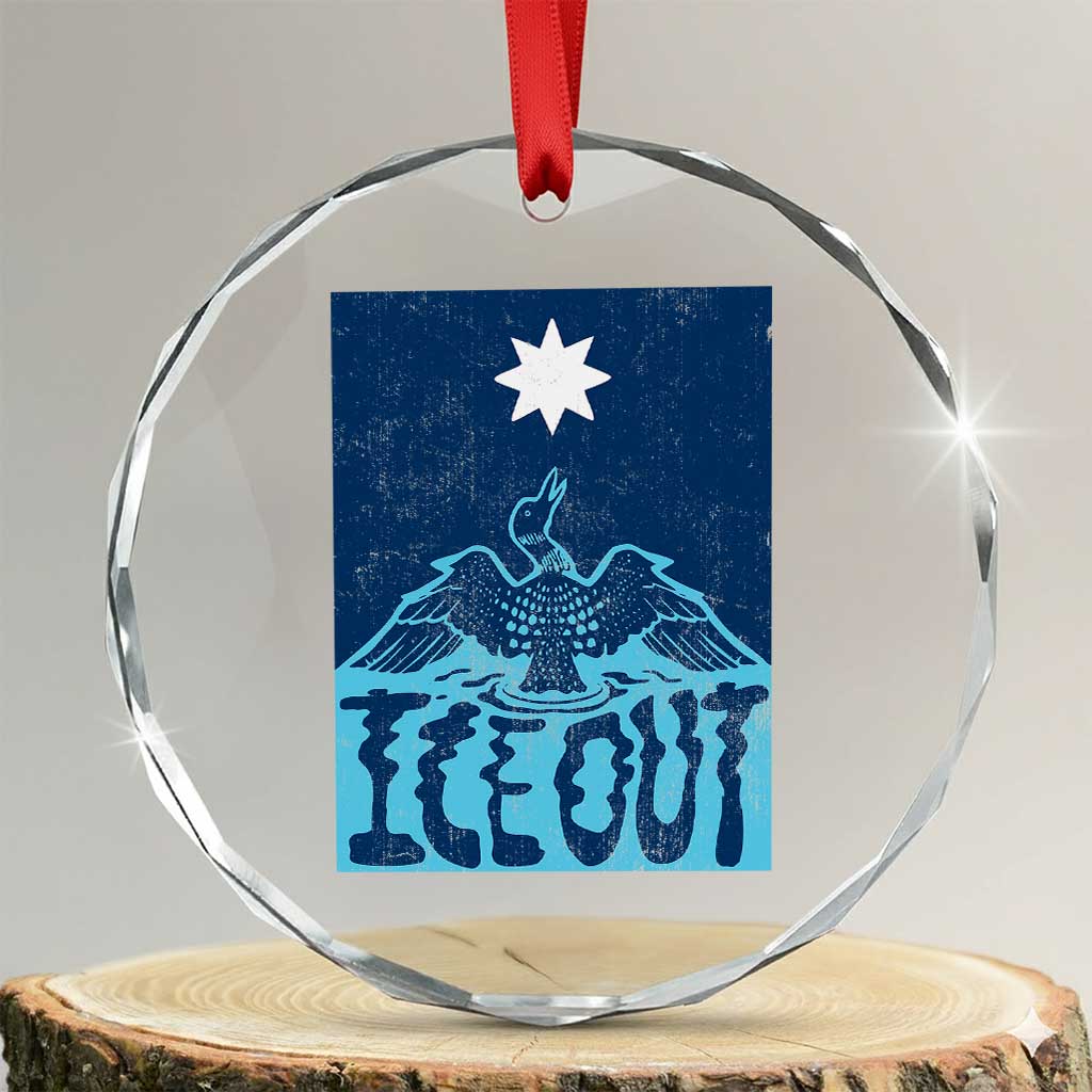 Ice Out Minnesota Loon Crystal Glass Ornament MN State Protest TS11 Transparent Glass 3'' Circle Print Your Wear