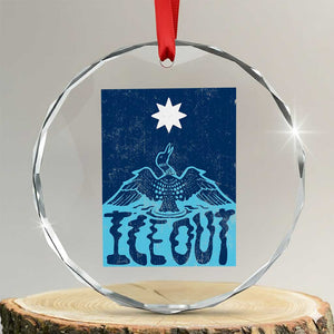 Ice Out Minnesota Loon Crystal Glass Ornament MN State Protest TS11 Transparent Glass 3'' Circle Print Your Wear