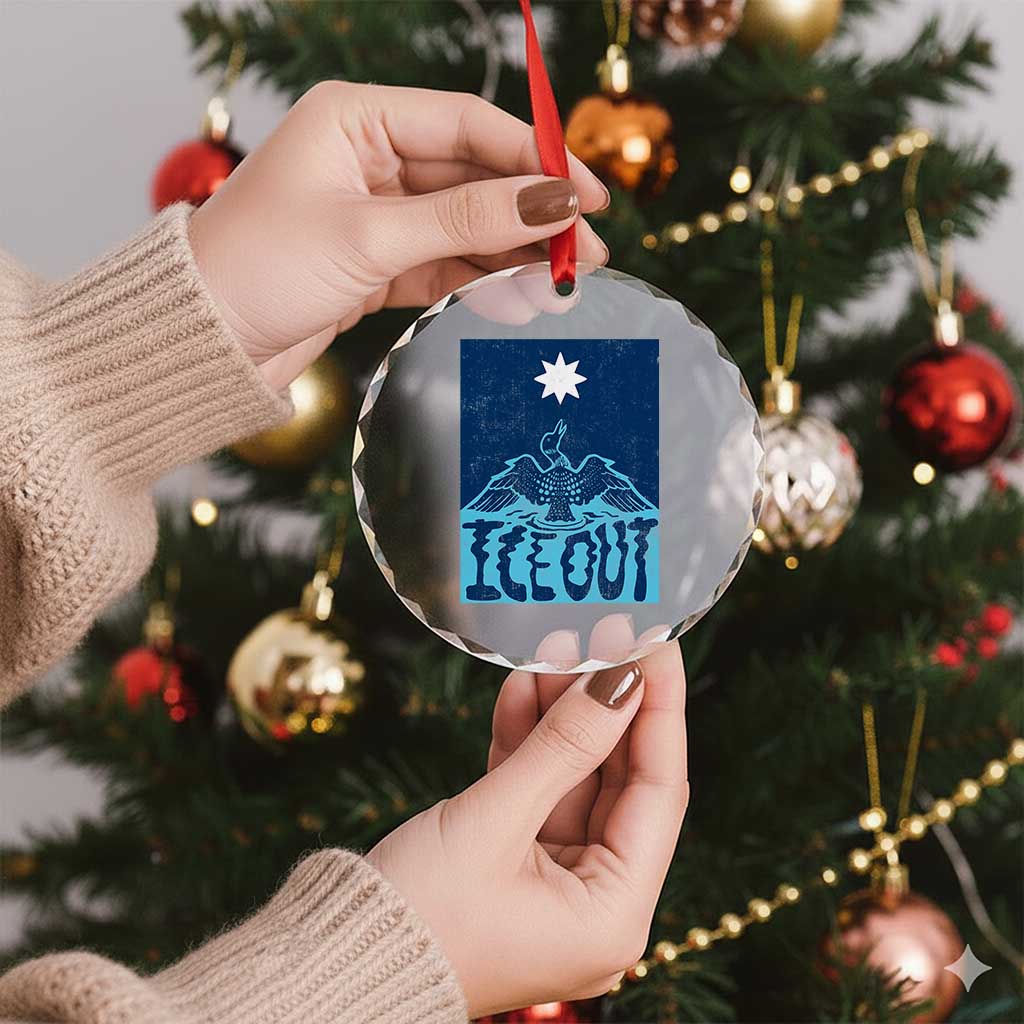 Ice Out Minnesota Loon Crystal Glass Ornament MN State Protest TS11 Print Your Wear