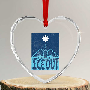 Ice Out Minnesota Loon Heart Crystal Glass Ornament MN State Protest TS11 Transparent Glass 3'' Heart Print Your Wear