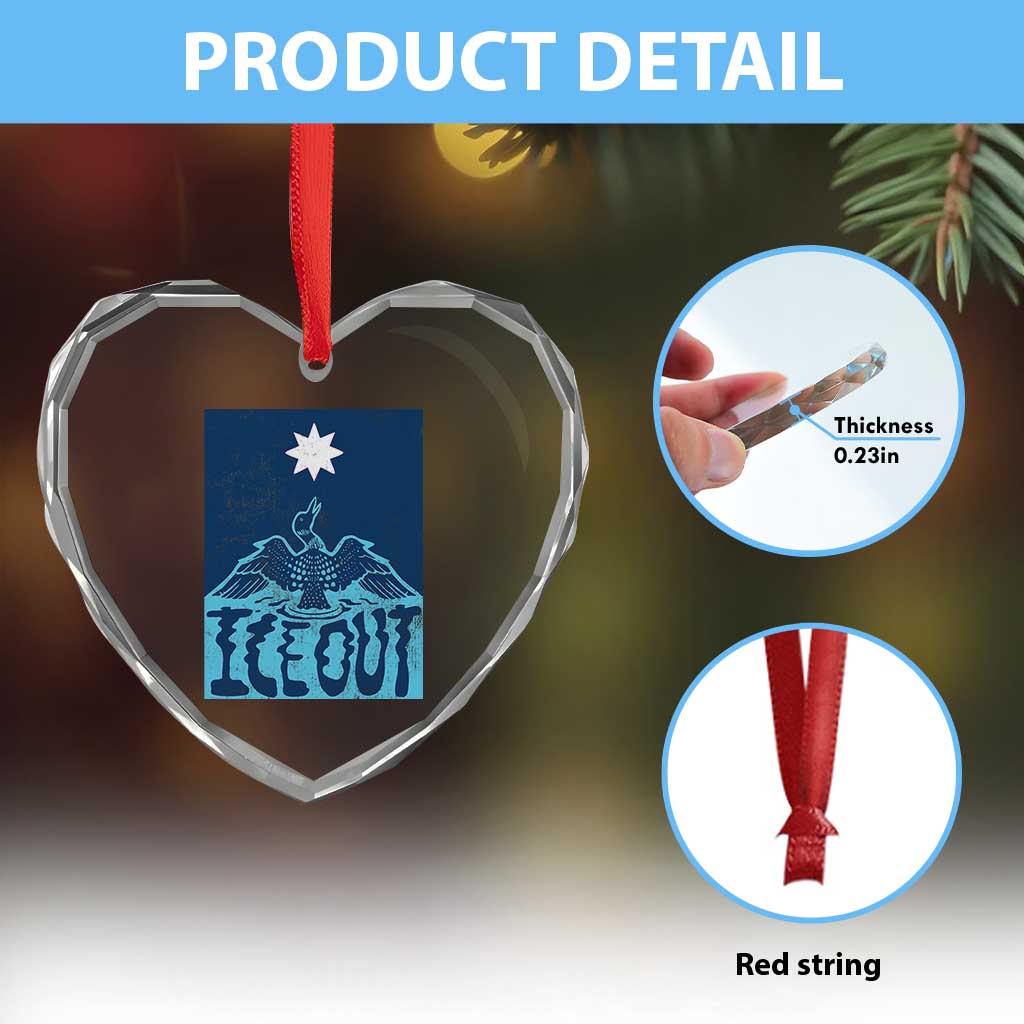 Ice Out Minnesota Loon Heart Crystal Glass Ornament MN State Protest TS11 Print Your Wear