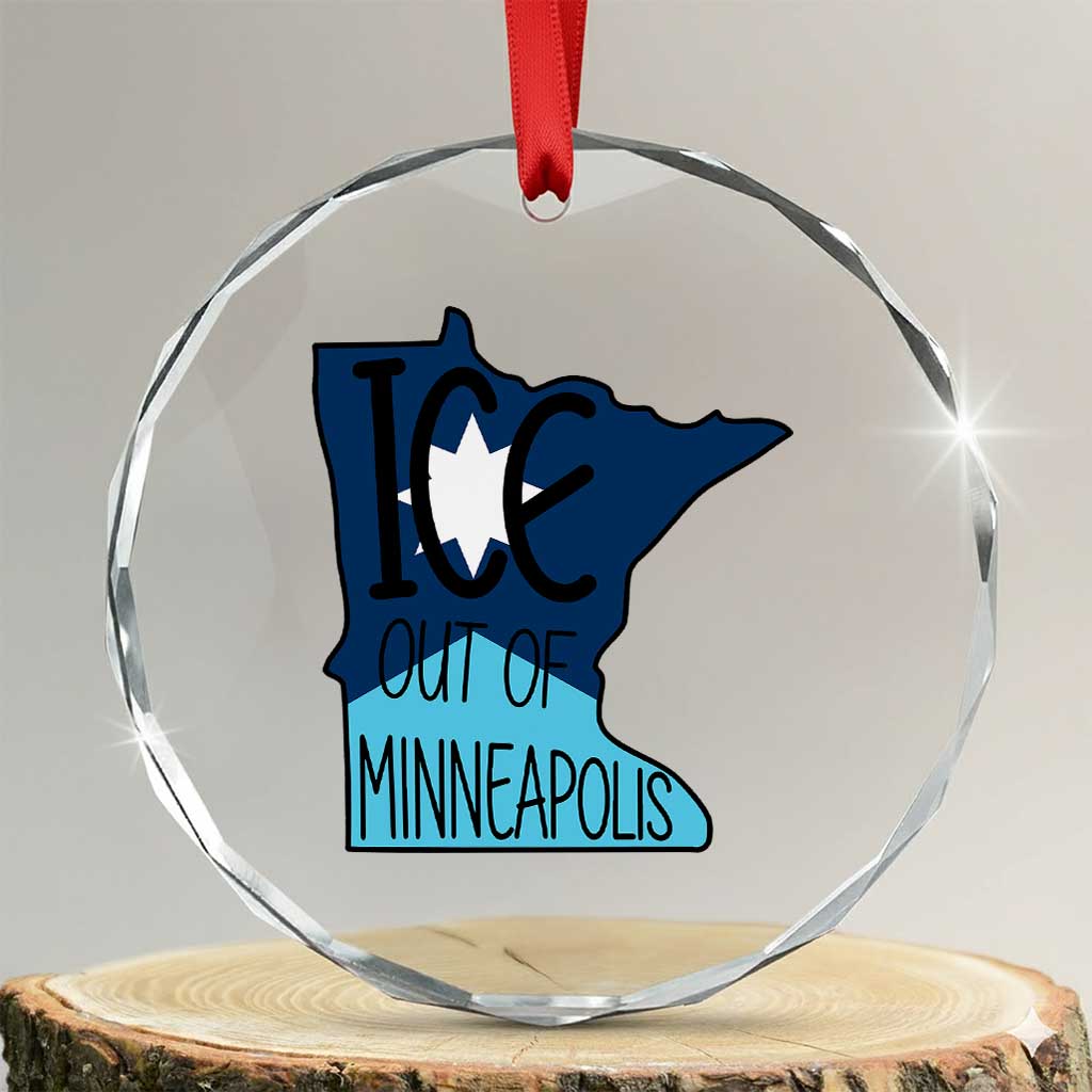 Ice Out Of Minneapolis Crystal Glass Ornament Minnesota Community Support Gift TS12 Transparent Glass 3'' Circle Print Your Wear