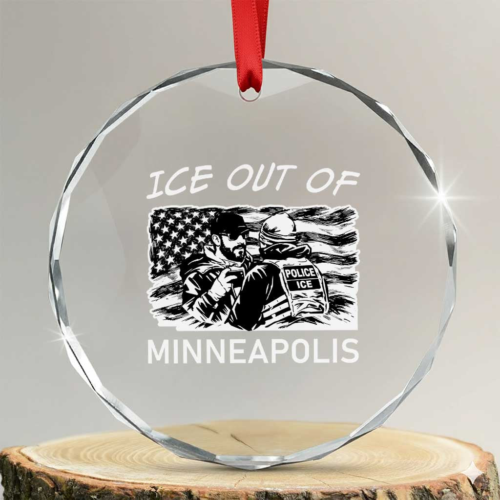 Ice Out Of Minneapolis Crystal Glass Ornament Minnesota Protest Support Gift TS12 Transparent Glass 3'' Circle Print Your Wear