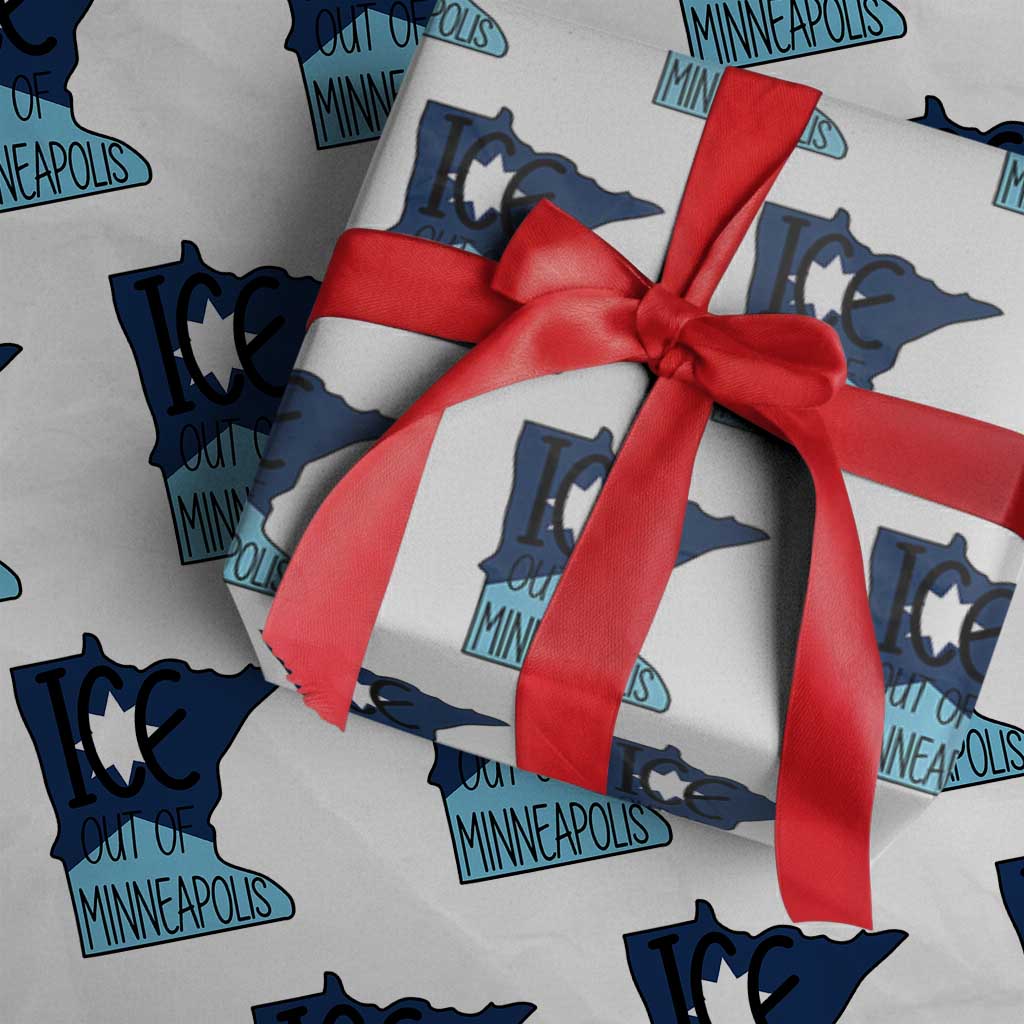 Ice Out Of Minneapolis Wrapping Paper Roll Minnesota Community Support Gift TS12 White Print Your Wear