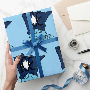 Ice Out Of Minneapolis Wrapping Paper Roll Minnesota Community Support Gift TS12 Light Blue Print Your Wear