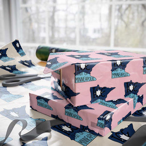 Ice Out Of Minneapolis Wrapping Paper Roll Minnesota Community Support Gift TS12 Light Pink Print Your Wear
