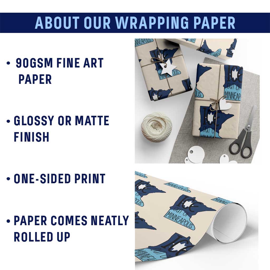 Ice Out Of Minneapolis Wrapping Paper Roll Minnesota Community Support Gift TS12 Print Your Wear
