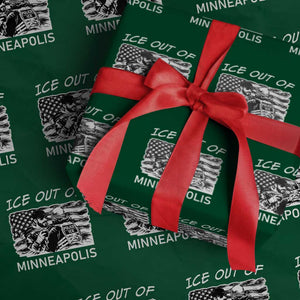Ice Out Of Minneapolis Wrapping Paper Roll Minnesota Protest Support Gift TS12 Green Print Your Wear