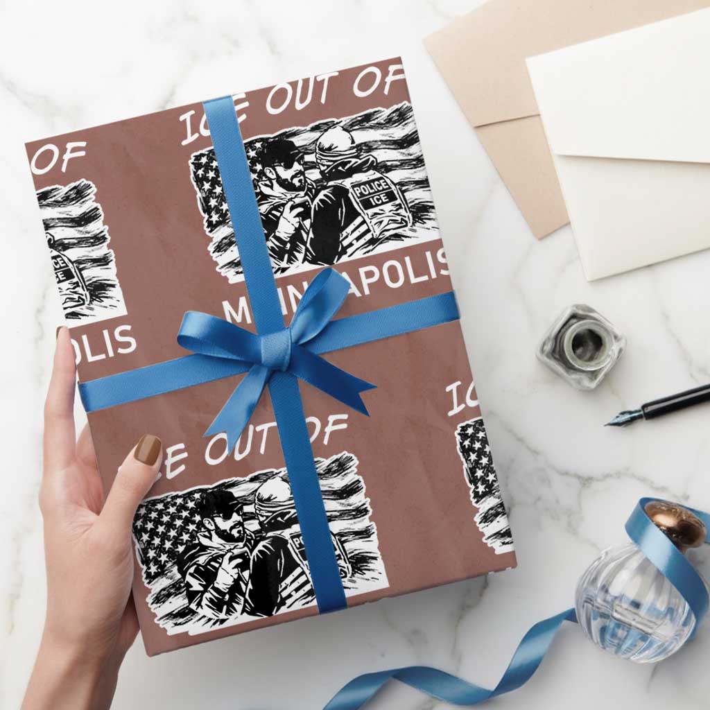 Ice Out Of Minneapolis Wrapping Paper Roll Minnesota Protest Support Gift TS12 Mocha Print Your Wear
