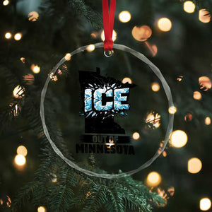 Ice Out of Minnesota Crystal Glass Ornament MN State Map Abolish Ice Protest TS02 Print Your Wear