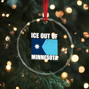 Ice Out Of Minnesota Crystal Glass Ornament State Flag Minneapolis Justice and Resistance TS02 Print Your Wear