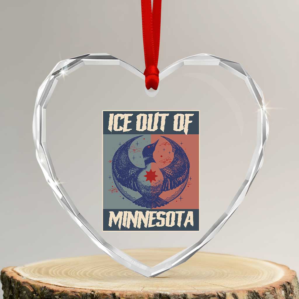 Ice Out Of Minnesota Heart Crystal Glass Ornament Social Justice Solidarity TS12 Transparent Glass 3'' Heart Print Your Wear