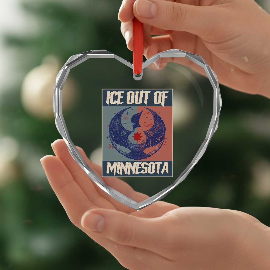 Ice Out Of Minnesota Heart Crystal Glass Ornament Social Justice Solidarity TS12 Print Your Wear