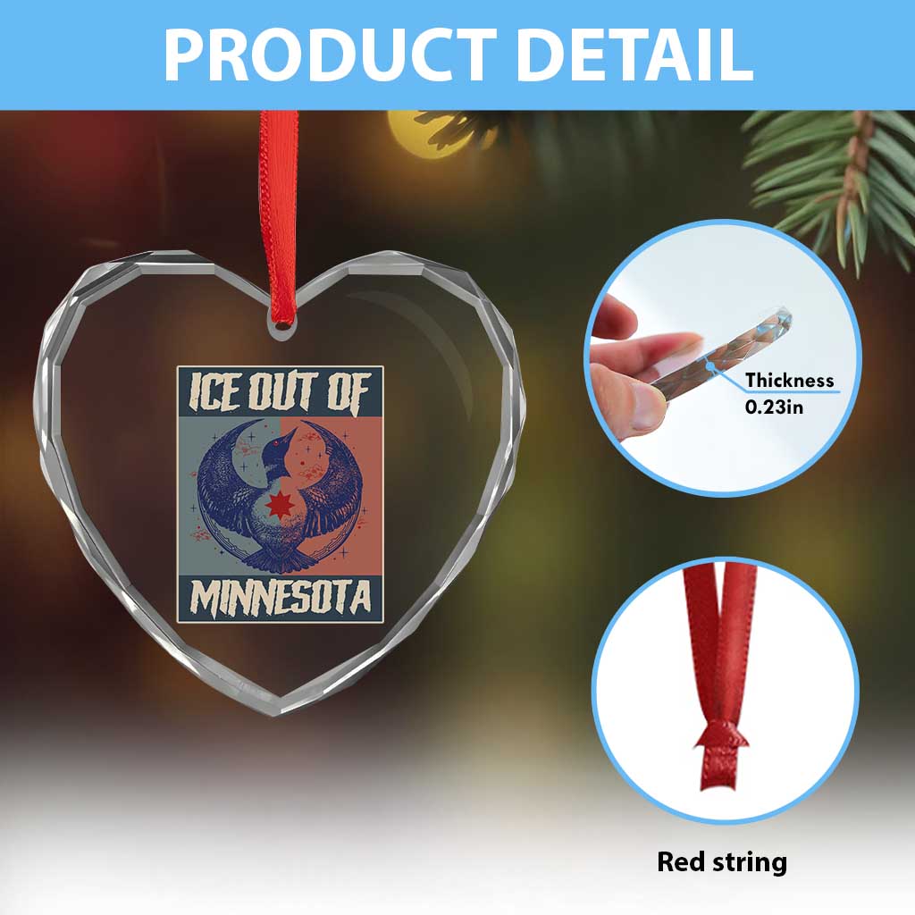 Ice Out Of Minnesota Heart Crystal Glass Ornament Social Justice Solidarity TS12 Print Your Wear