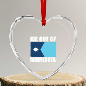 Ice Out Of Minnesota Heart Crystal Glass Ornament State Flag Minneapolis Justice and Resistance TS02 Transparent Glass 3'' Heart Print Your Wear