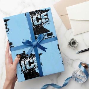 Ice Out of Minnesota Wrapping Paper Roll MN State Map Abolish Ice Protest TS02 Light Blue Print Your Wear