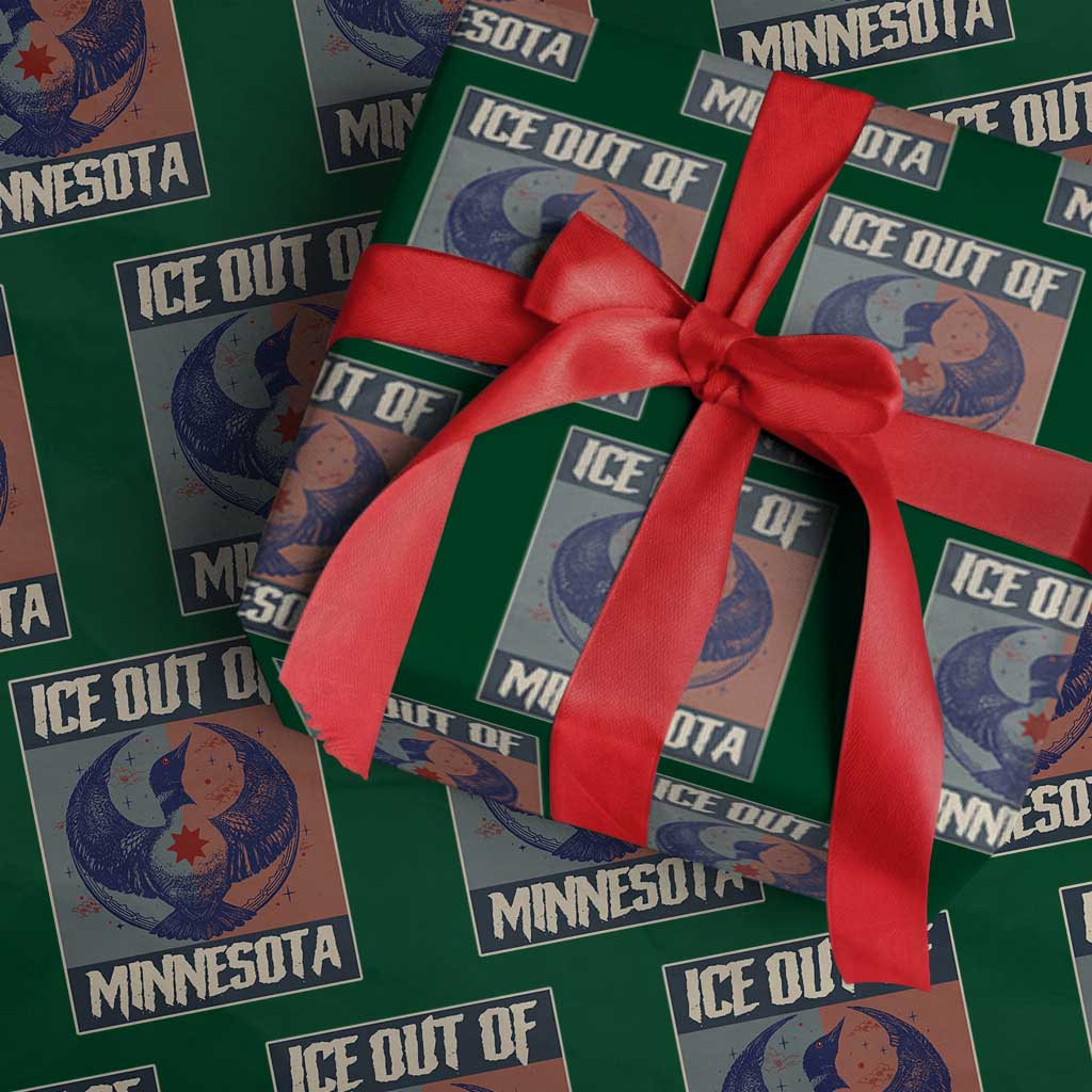 Ice Out Of Minnesota Wrapping Paper Roll Social Justice Solidarity TS12 Green Print Your Wear