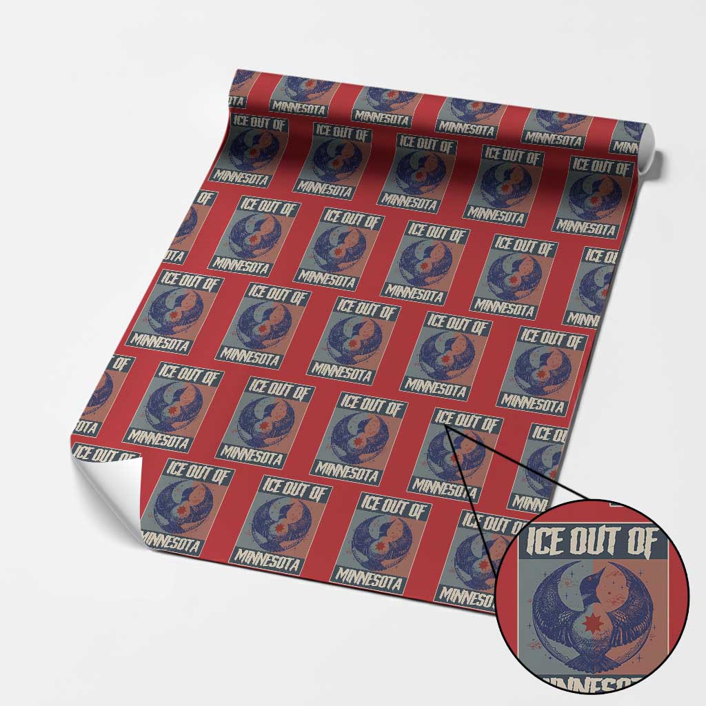 Ice Out Of Minnesota Wrapping Paper Roll Social Justice Solidarity TS12 Red Print Your Wear