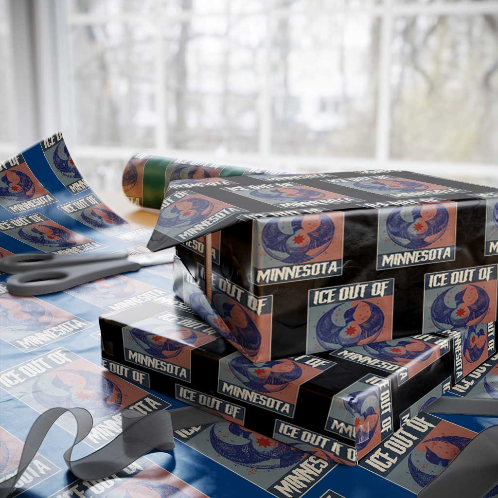 Ice Out Of Minnesota Wrapping Paper Roll Social Justice Solidarity TS12 Black Print Your Wear