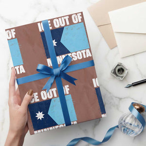 Ice Out Of Minnesota Wrapping Paper Roll State Flag Minneapolis Justice and Resistance TS02 Mocha Print Your Wear