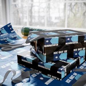 Ice Out Of Minnesota Wrapping Paper Roll State Flag Minneapolis Justice and Resistance TS02 Black Print Your Wear